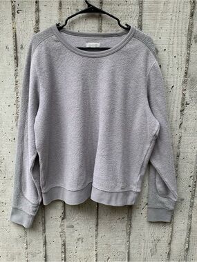 Outerknown Men’s Organic Cotton Blend Terry Cloth Crewneck Sweater Gray Size XL